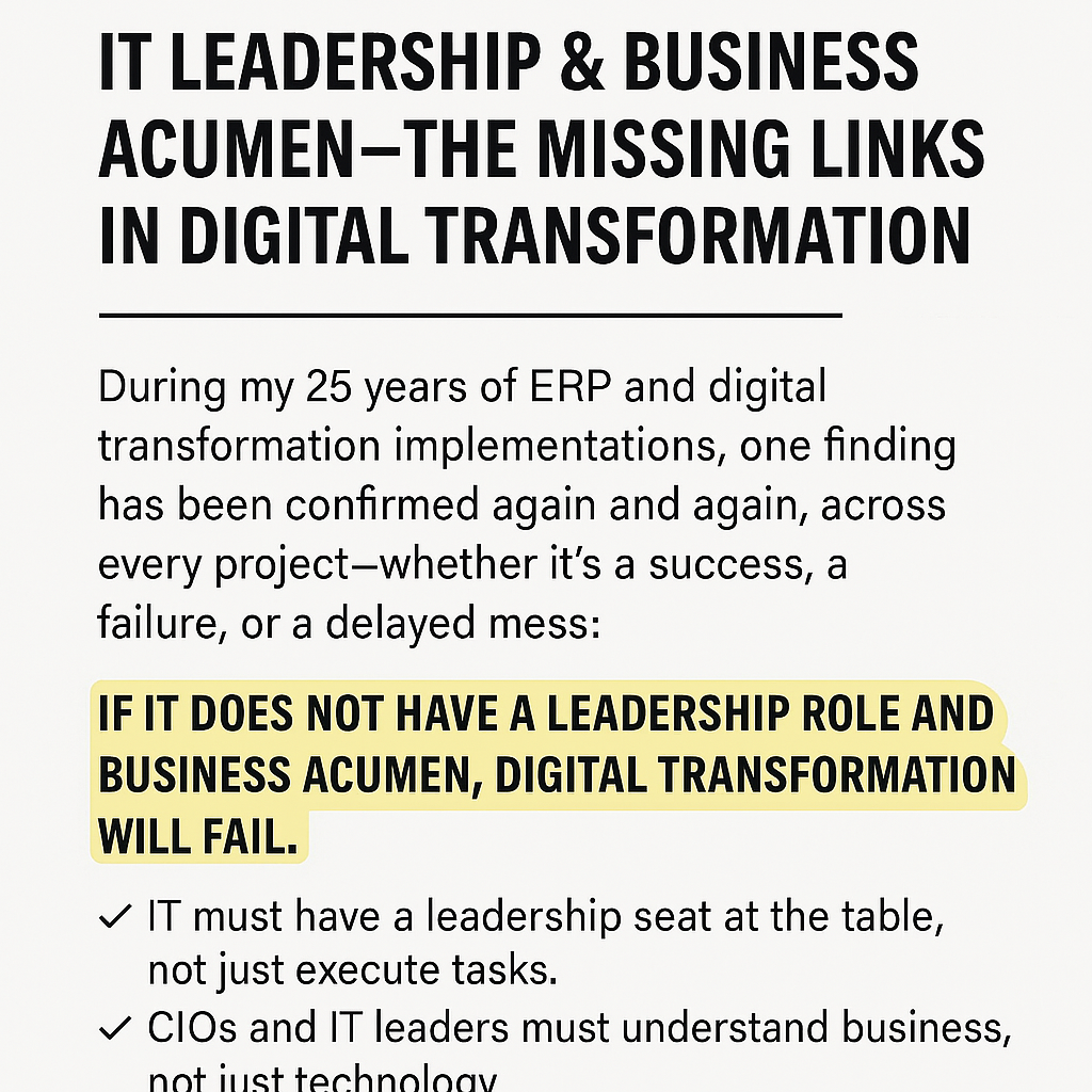 IT leadership and business acumen